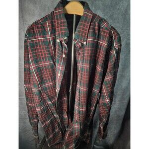 Ralph Lauren Mens L Shirt Red Plaid Long Sleeve Button Down Oxford Blake Cotton